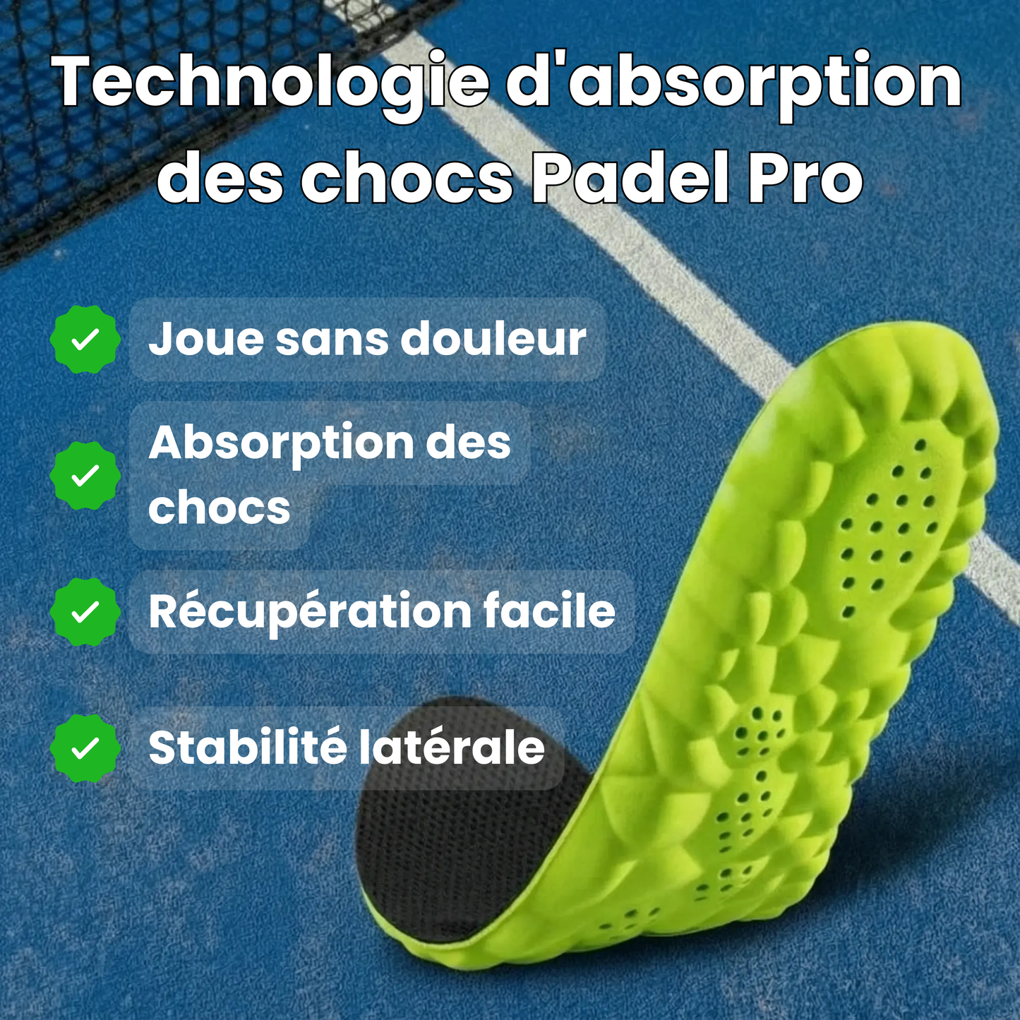 Semelles Raqcenter – Joue plus longtemps, sans douleur