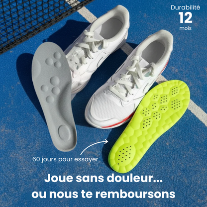 Semelles Raqcenter – Joue plus longtemps, sans douleur