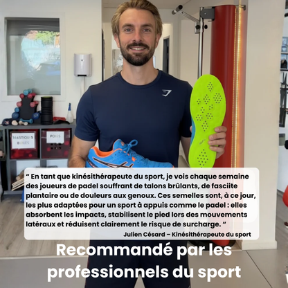 Semelles Raqcenter – Joue plus longtemps, sans douleur