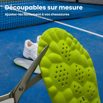 Semelles Raqcenter – Joue plus longtemps, sans douleur